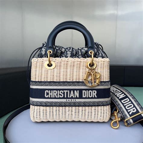 lady dior natural wicker bag|christian dior wicker bag.